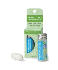 Dental Lace Plastic-Free Dental Floss In Refillable Glass Container