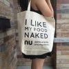 NU Grocery Bags & Containers “I Like My Food Naked” Large Cotton Tote